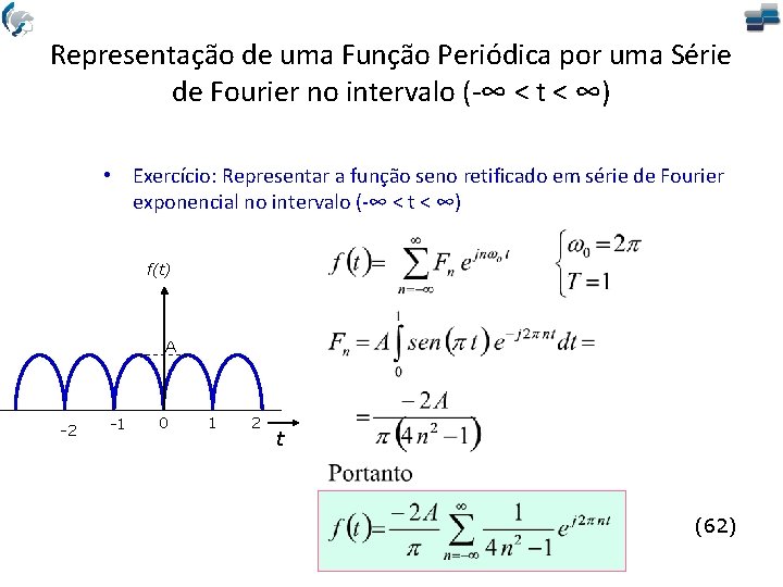Representação de uma Função Periódica por uma Série de Fourier no intervalo (-∞ <