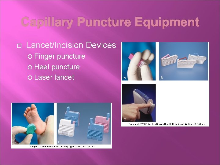 Capillary Puncture Equipment Lancet/Incision Devices Finger puncture Heel puncture Laser lancet 