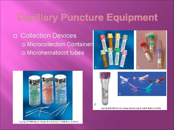 Capillary Puncture Equipment Collection Devices Microcollection Containers Microhematocrit tubes 