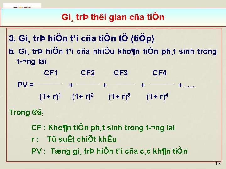 Gi¸ trÞ thêi gian cña tiÒn 3. Gi¸ trÞ hiÖn t¹i cña tiÒn tÖ