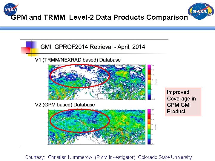 GPM and TRMM Level-2 Data Products Comparison Improved Coverage in GPM GMI Product Courtesy: GPM and TRMM Level-2 Data Products Comparison Improved Coverage in GPM GMI Product Courtesy: