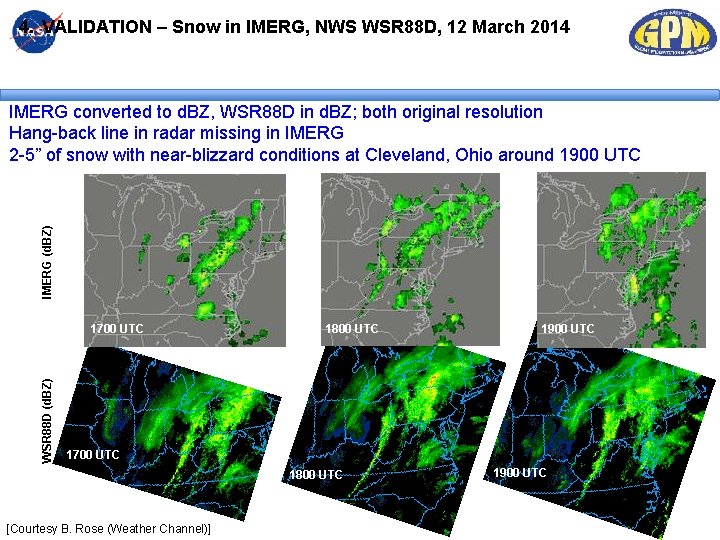 4. VALIDATION – Snow in IMERG, NWS WSR 88 D, 12 March 2014 IMERG 4. VALIDATION – Snow in IMERG, NWS WSR 88 D, 12 March 2014 IMERG