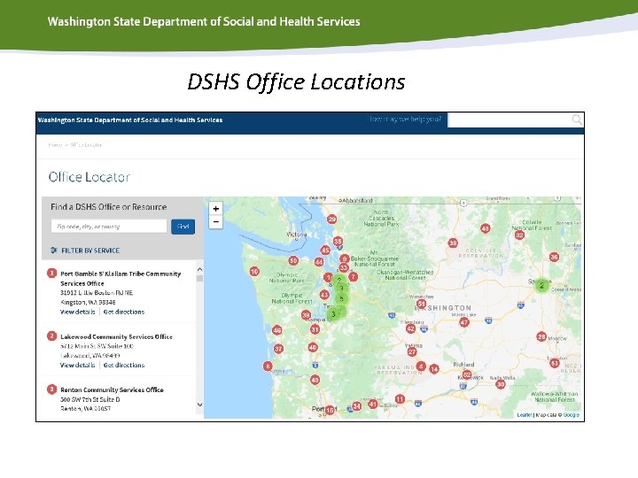 DSHS Office Locations 
