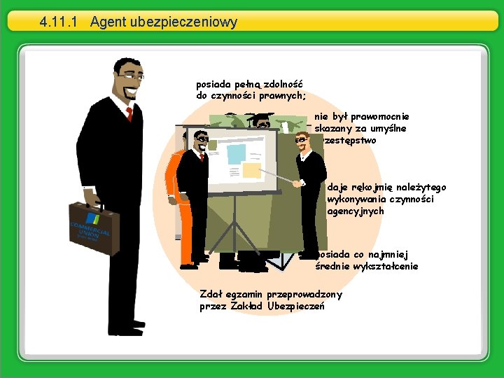 4. 11. 1 Agent ubezpieczeniowy posiada pełną zdolność do czynności prawnych; nie był prawomocnie