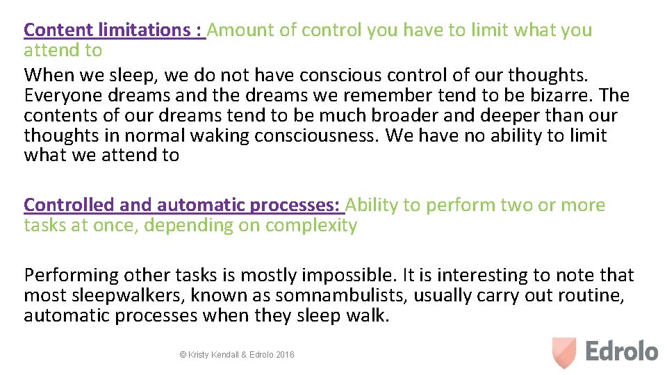 Content limitations : Amount of control you have to limit what you attend to