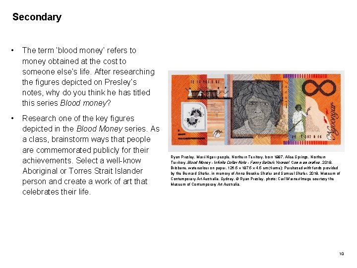 Secondary • The term ‘blood money’ refers to money obtained at the cost to