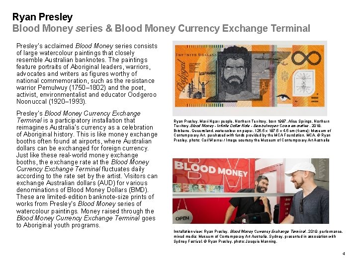 Ryan Presley Blood Money series & Blood Money Currency Exchange Terminal Presley’s acclaimed Blood