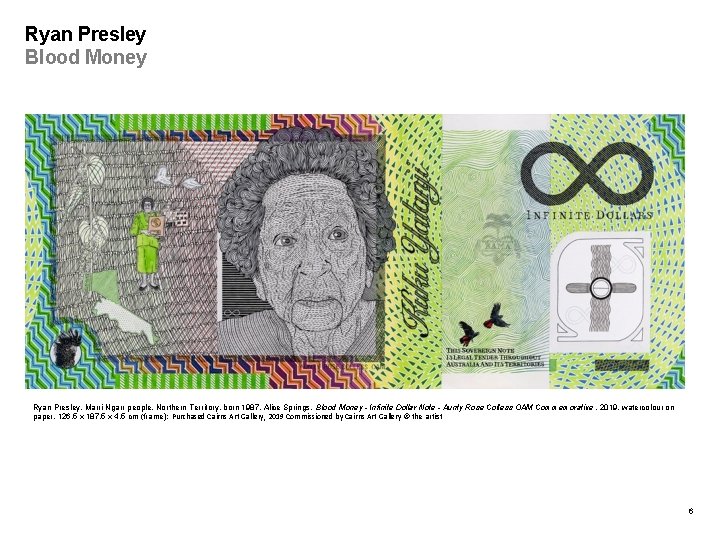 Ryan Presley Blood Money Ryan Presley, Marri Ngarr people, Northern Territory, born 1987, Alice