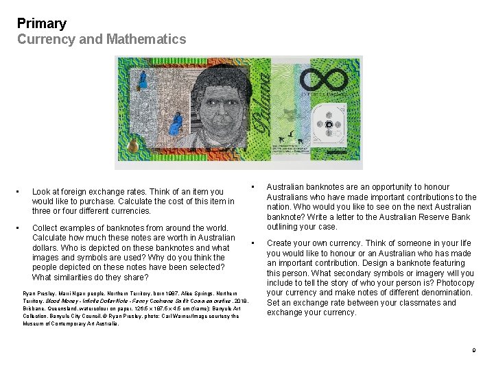 Primary Currency and Mathematics • Look at foreign exchange rates. Think of an item