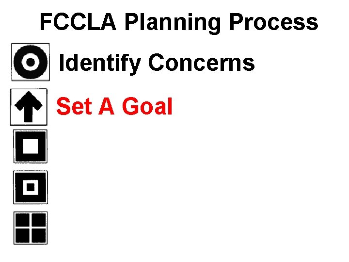 FCCLA Planning Process Identify Concerns Set A Goal 