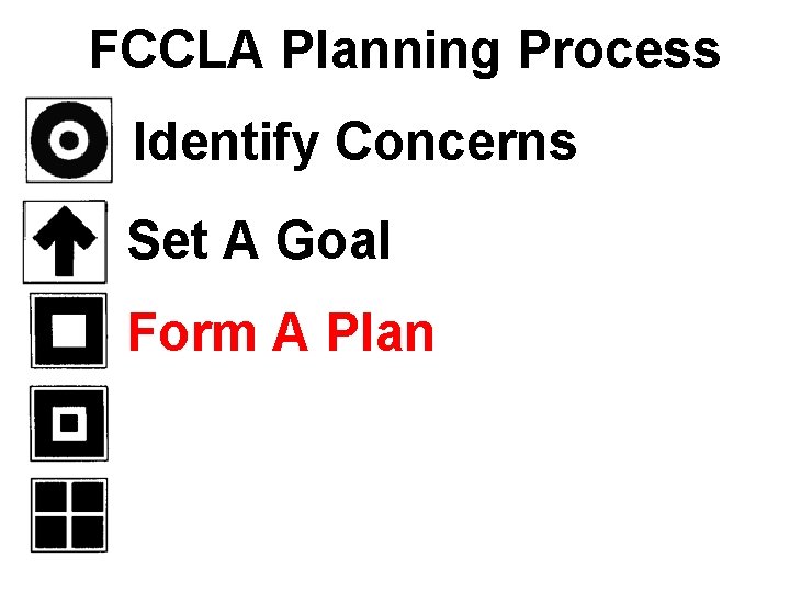 FCCLA Planning Process Identify Concerns Set A Goal Form A Plan 