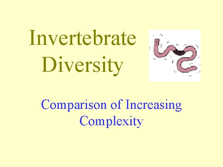 Invertebrate Diversity Comparison of Increasing Complexity 