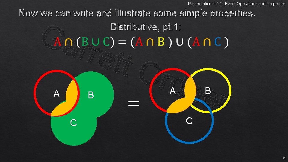 Presentation 1 -1 -2: Event Operations and Properties Now we can write and illustrate