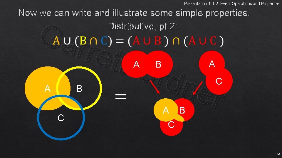 Presentation 1 -1 -2: Event Operations and Properties Now we can write and illustrate