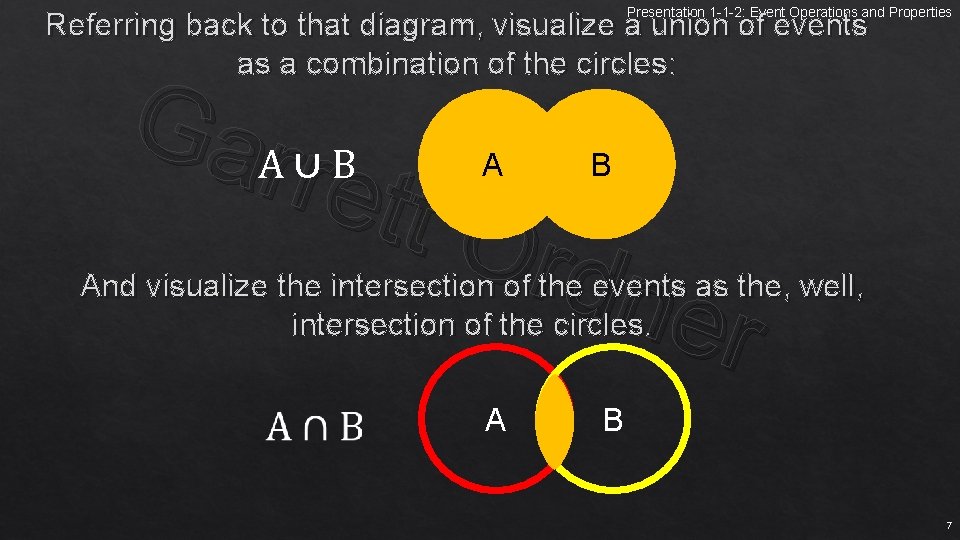 Presentation 1 -1 -2: Event Operations and Properties Referring back to that diagram, visualize