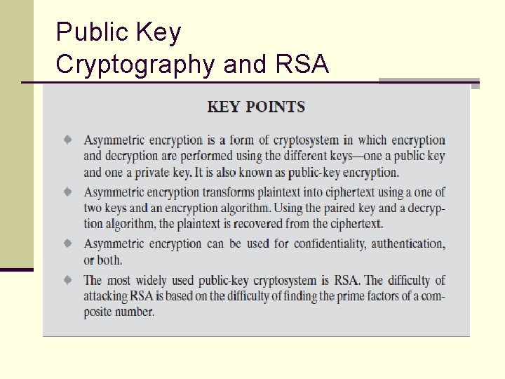 Public Key Cryptography and RSA 