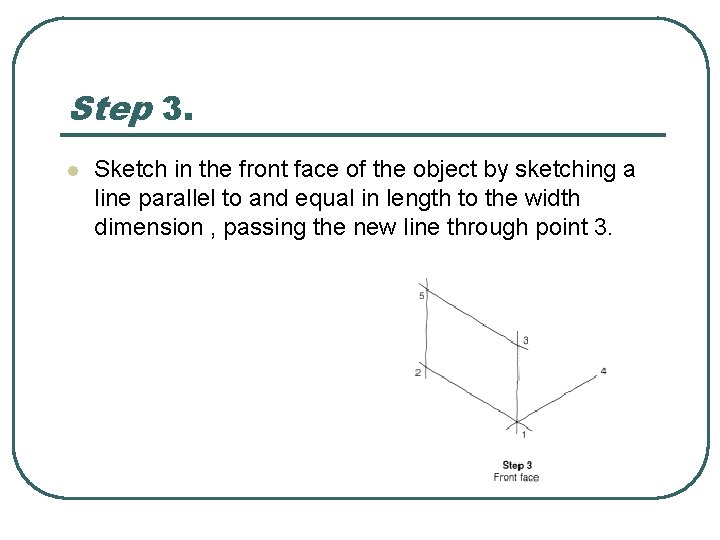 Step 3. l Sketch in the front face of the object by sketching a