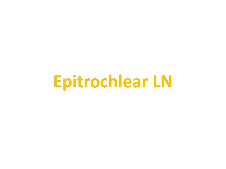 Epitrochlear LN 