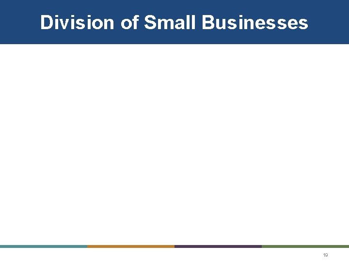 Division of Small Businesses 19 Division of Small Businesses 19