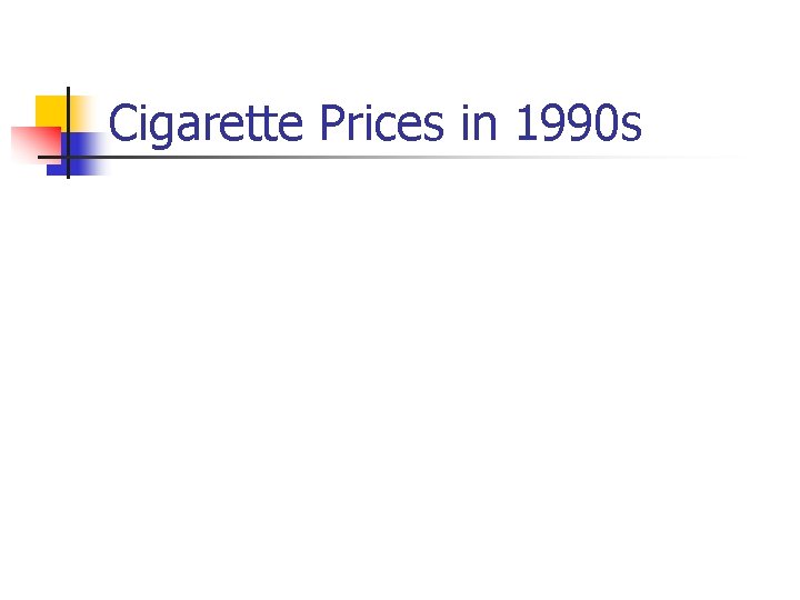 Cigarette Prices in 1990 s 