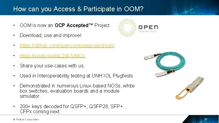 How can you Access & Participate in OOM? • OOM is now an OCP