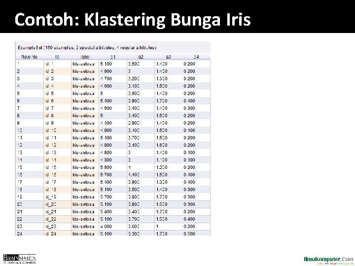 Contoh: Klastering Bunga Iris 