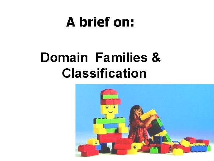 A brief on: Domain Families & Classification 