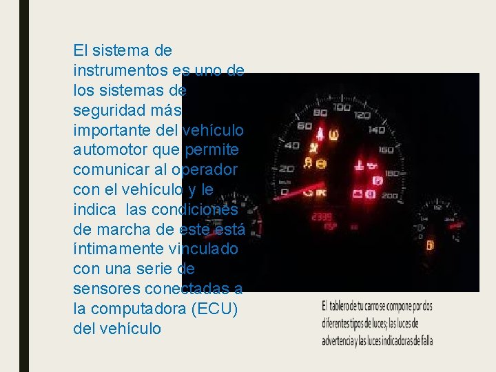 El sistema de instrumentos es uno de los sistemas de seguridad más importante del