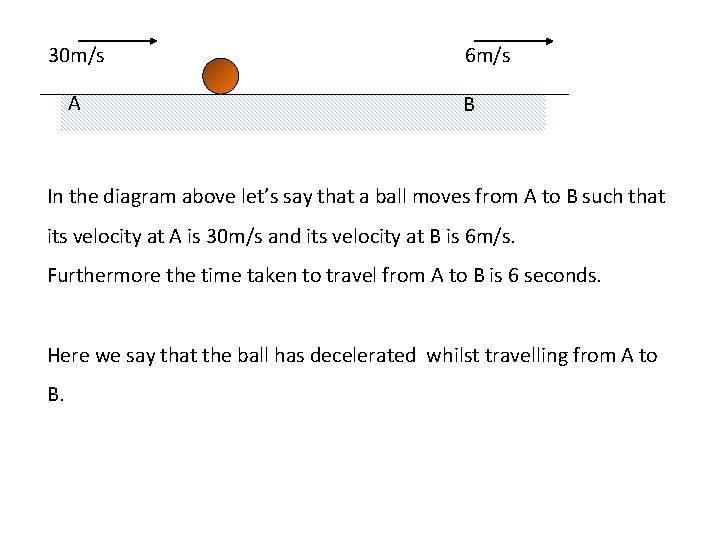 30 m/s A 6 m/s B In the diagram above let’s say that a 30 m/s A 6 m/s B In the diagram above let’s say that a