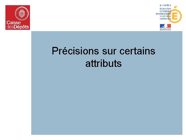 Précisions sur certains attributs 