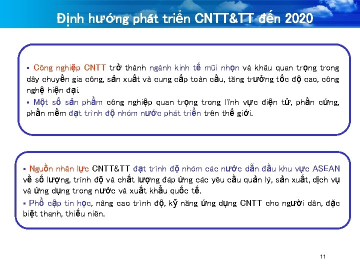 Định hướng phát triển CNTT&TT đến 2020 Công nghiệp CNTT trở thành ngành kinh