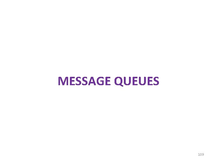 MESSAGE QUEUES 109 