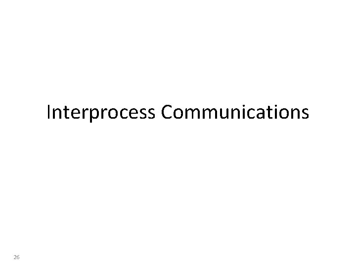 Interprocess Communications 26 