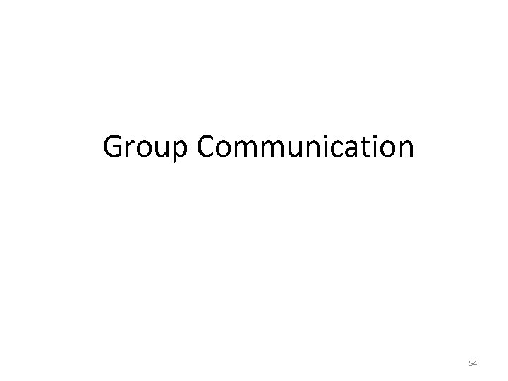 Group Communication 54 