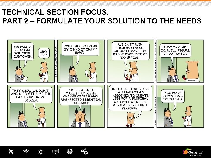 TECHNICAL SECTION FOCUS: PART 2 – FORMULATE YOUR SOLUTION TO THE NEEDS TECHNICAL SECTION FOCUS: PART 2 – FORMULATE YOUR SOLUTION TO THE NEEDS
