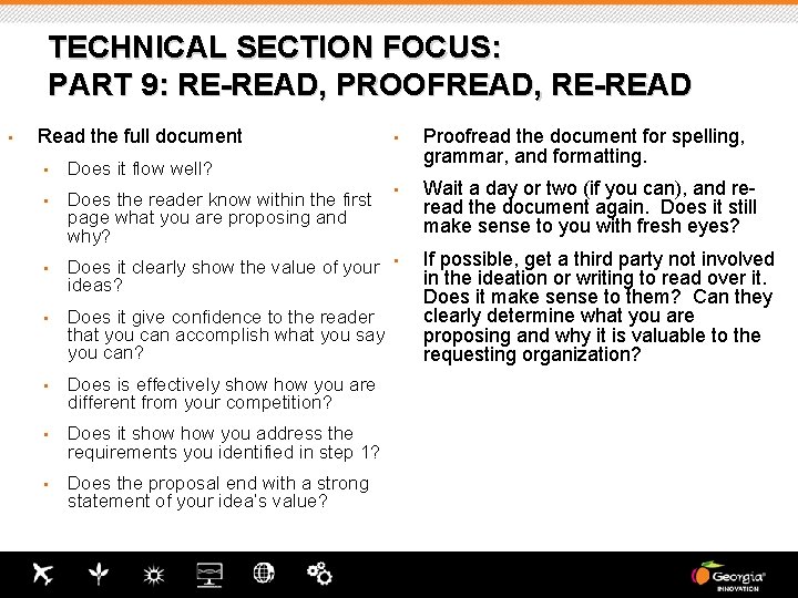 TECHNICAL SECTION FOCUS: PART 9: RE-READ, PROOFREAD, RE-READ • Read the full document • TECHNICAL SECTION FOCUS: PART 9: RE-READ, PROOFREAD, RE-READ • Read the full document •