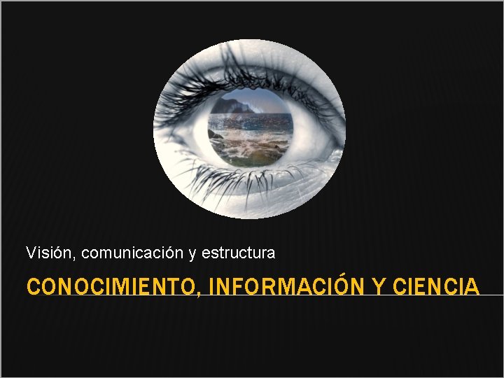 Visión, comunicación y estructura CONOCIMIENTO, INFORMACIÓN Y CIENCIA 