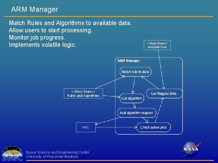 ARM Manager Match Rules and Algorithms to available data. Allow users to start processing.