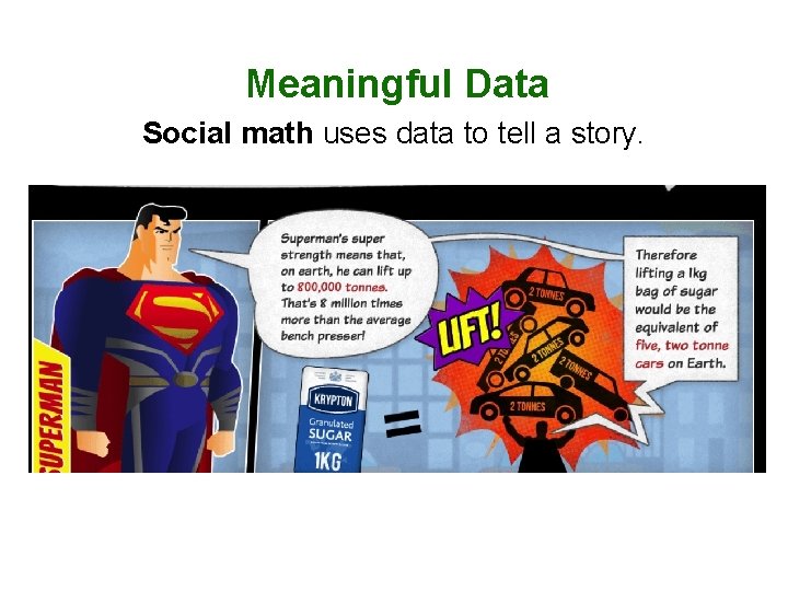 Meaningful Data Social math uses data to tell a story. 