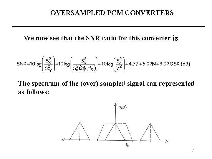 OVERSAMPLED PCM CONVERTERS We now see that the SNR ratio for this converter is
