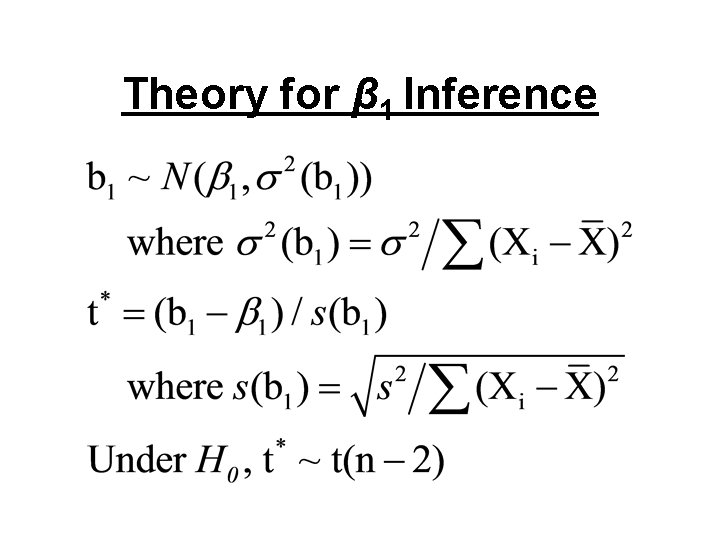 Theory for β 1 Inference 