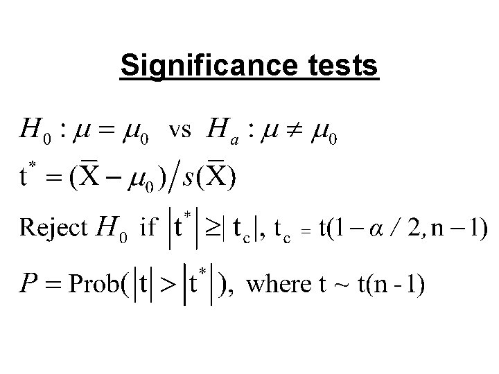 Significance tests 