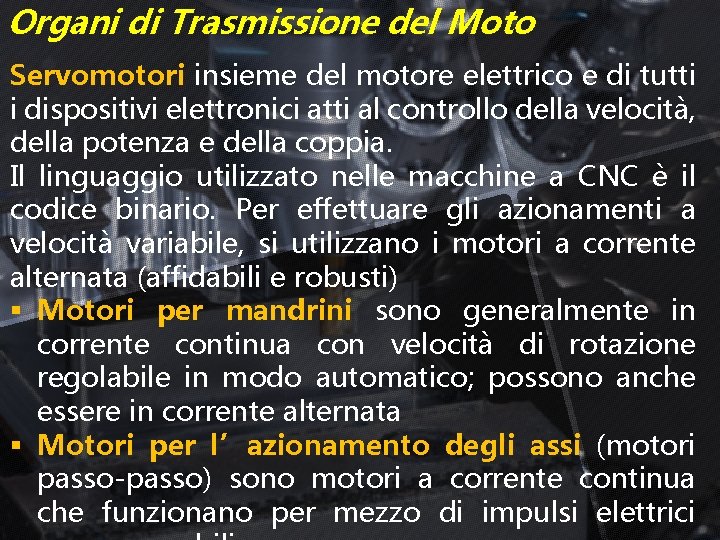 Organi di Trasmissione del Moto Servomotori insieme del motore elettrico e di tutti i