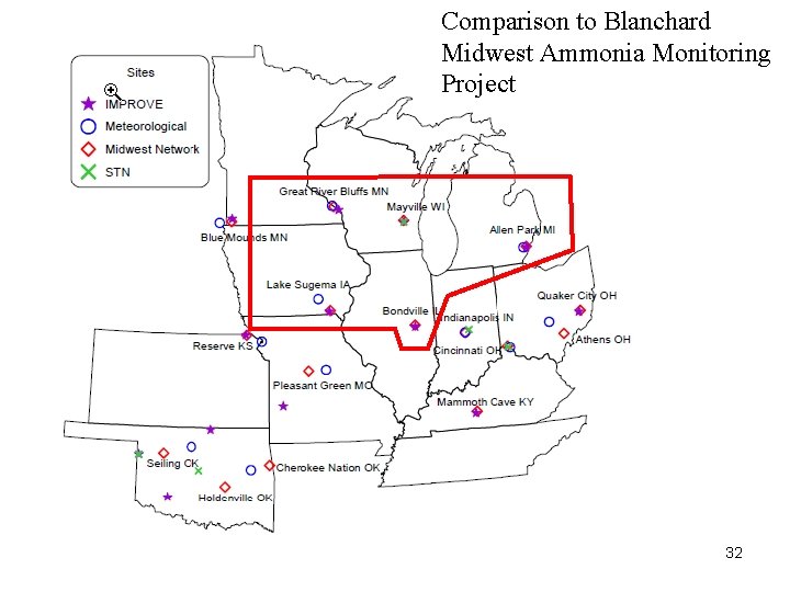 Comparison to Blanchard Midwest Ammonia Monitoring Project 32 