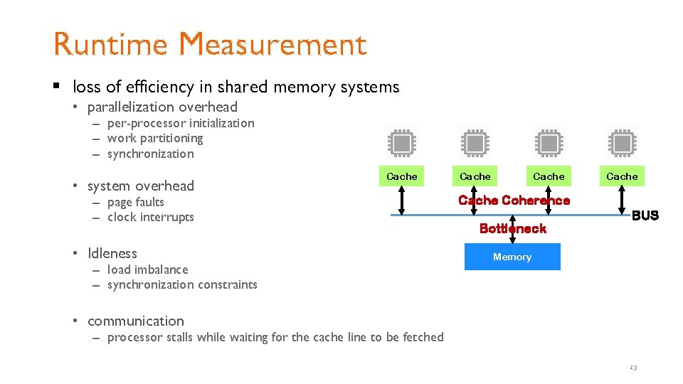 Runtime Measurement § loss of efficiency in shared memory systems • parallelization overhead – Runtime Measurement § loss of efficiency in shared memory systems • parallelization overhead –