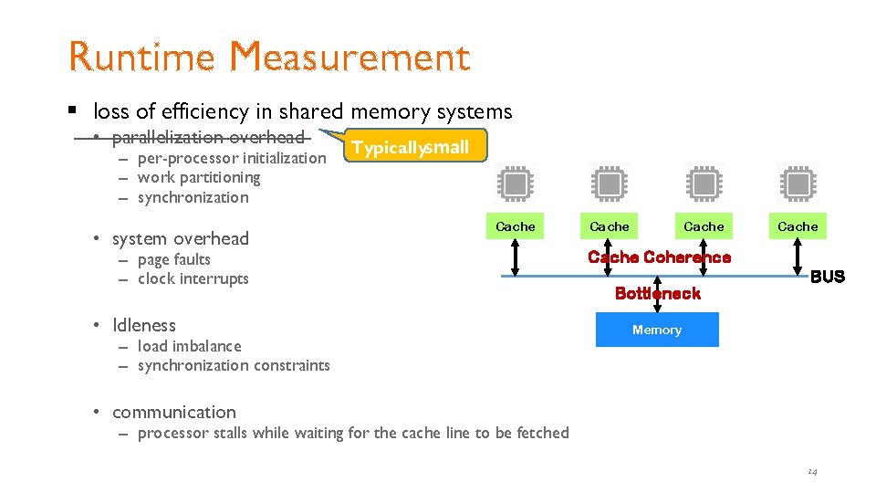 Runtime Measurement § loss of efficiency in shared memory systems • parallelization overhead – Runtime Measurement § loss of efficiency in shared memory systems • parallelization overhead –