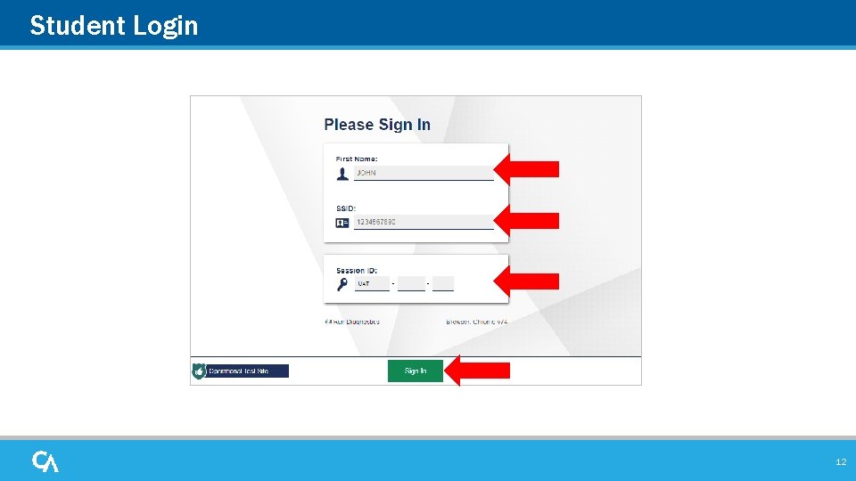 Student Login 12 