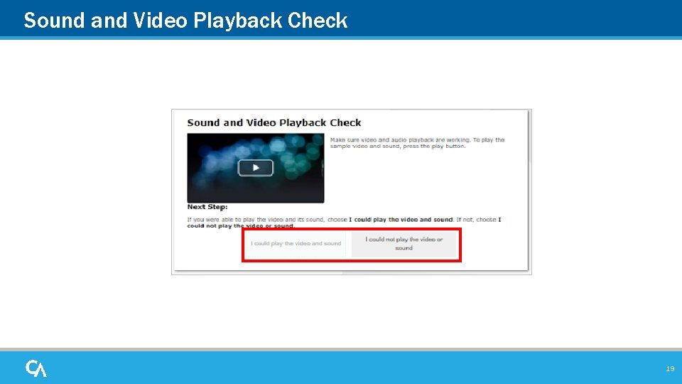Sound and Video Playback Check 19 