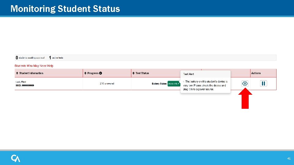 Monitoring Student Status 41 