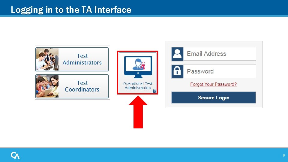 Logging in to the TA Interface 5 